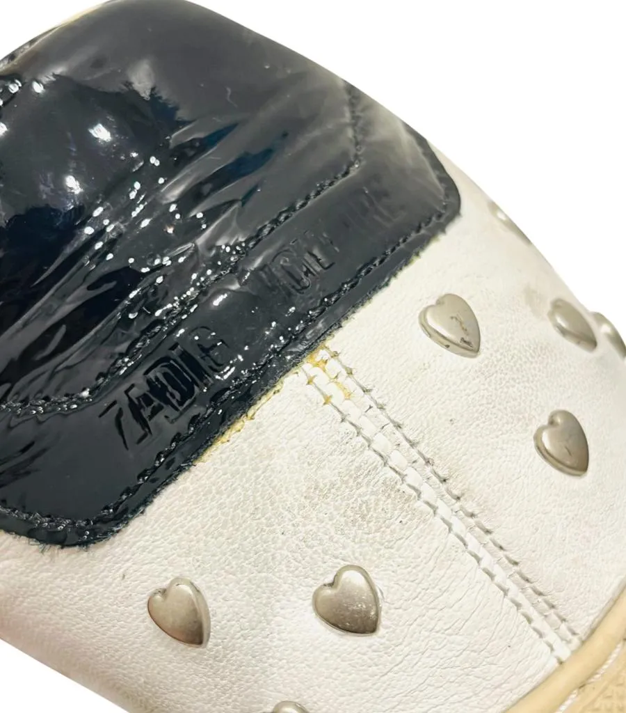 Zadig & Voltaire Heart Studded Leather Sneakers. Size 40