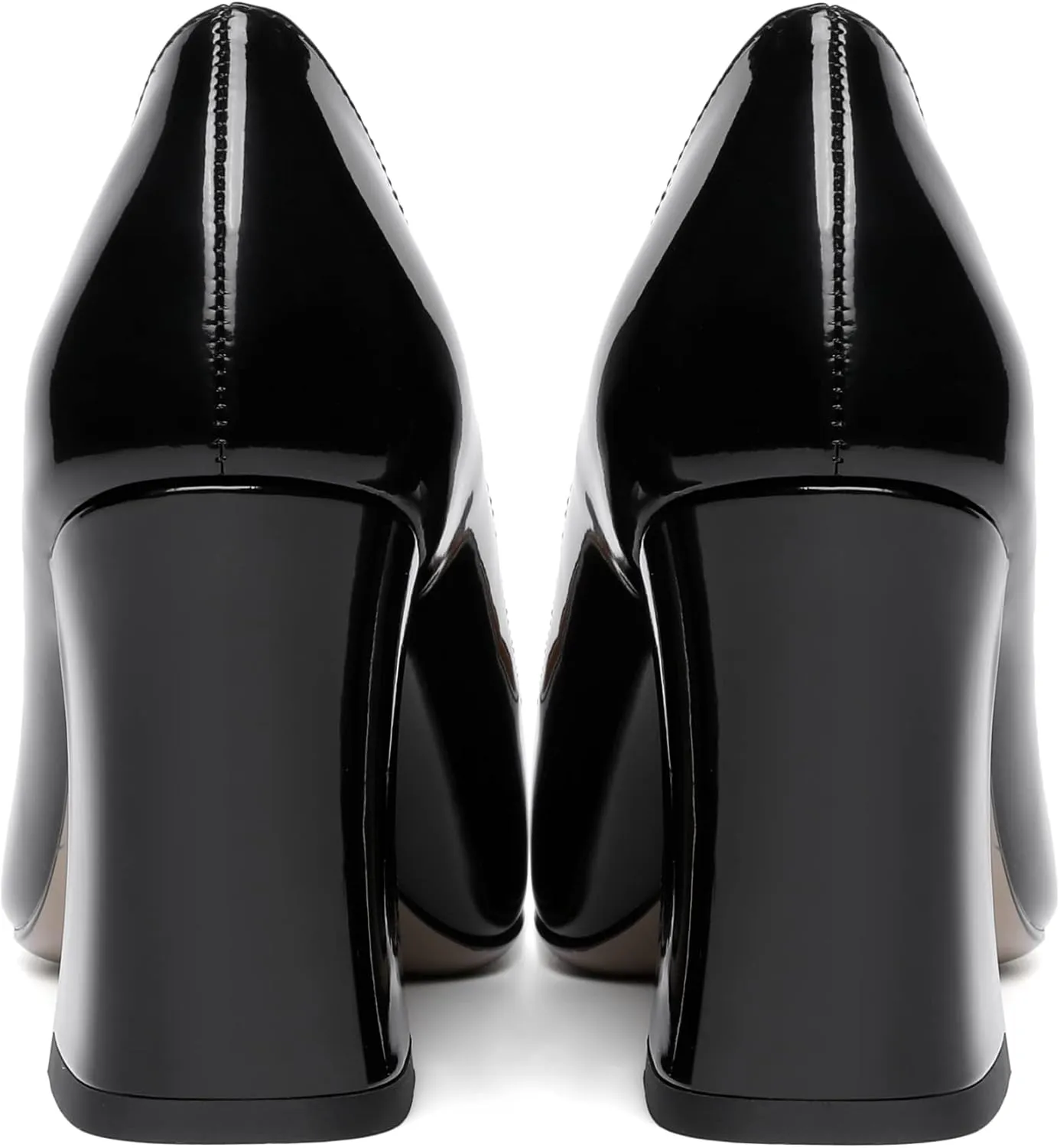 Zamikoo Women Chunky Heel Pumps Block High Heel Slip On Closed Round Toe Dress Pumps for Work Casual Daily Life Party Dress